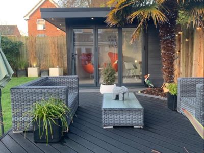 Garden Room In Perth, With Composite Decking For Outdoor Seating Area